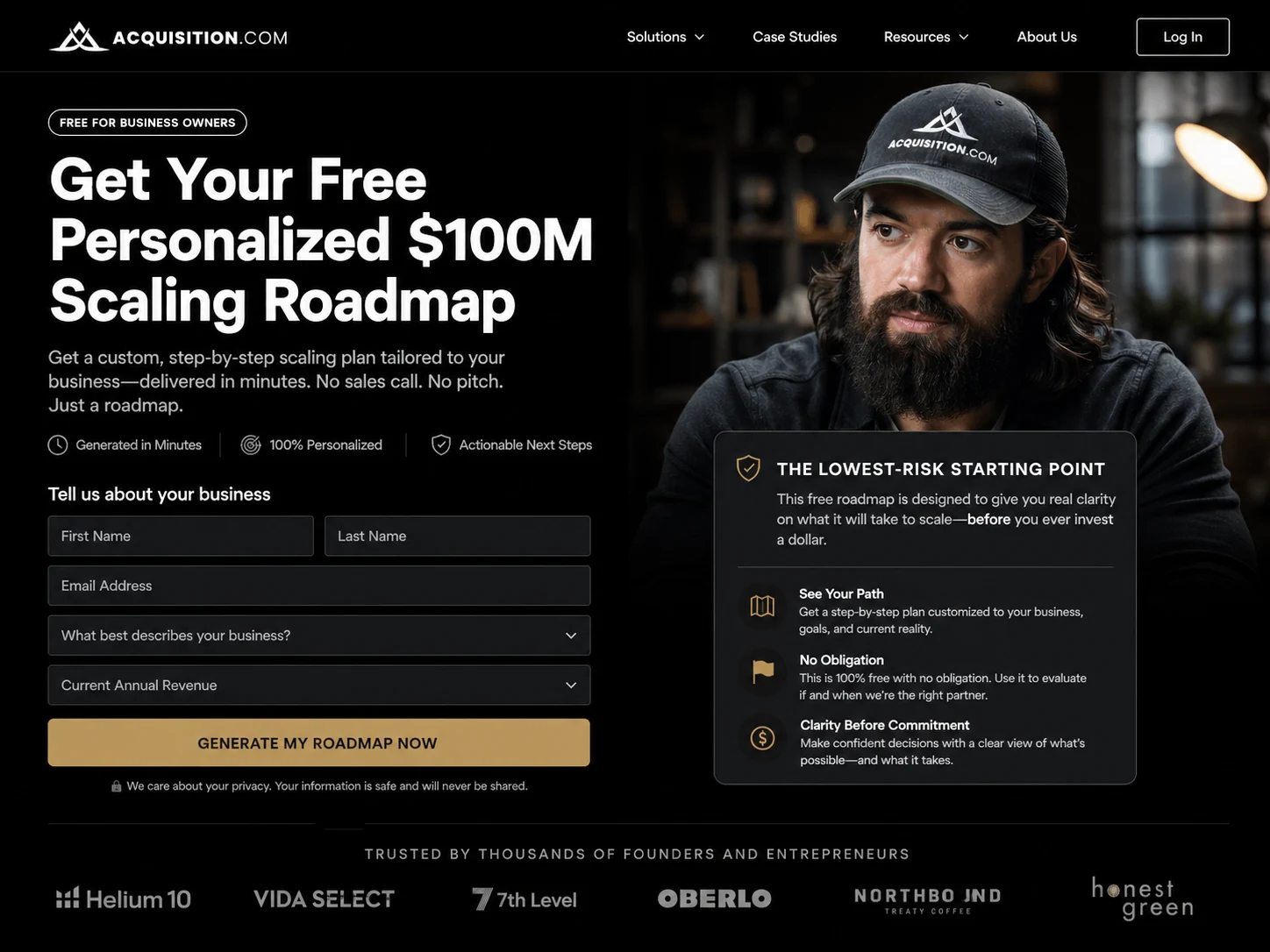 Acquisition.com: buyer checklist, showing workshop qualification, free training fit, refund terms, and implementation readiness