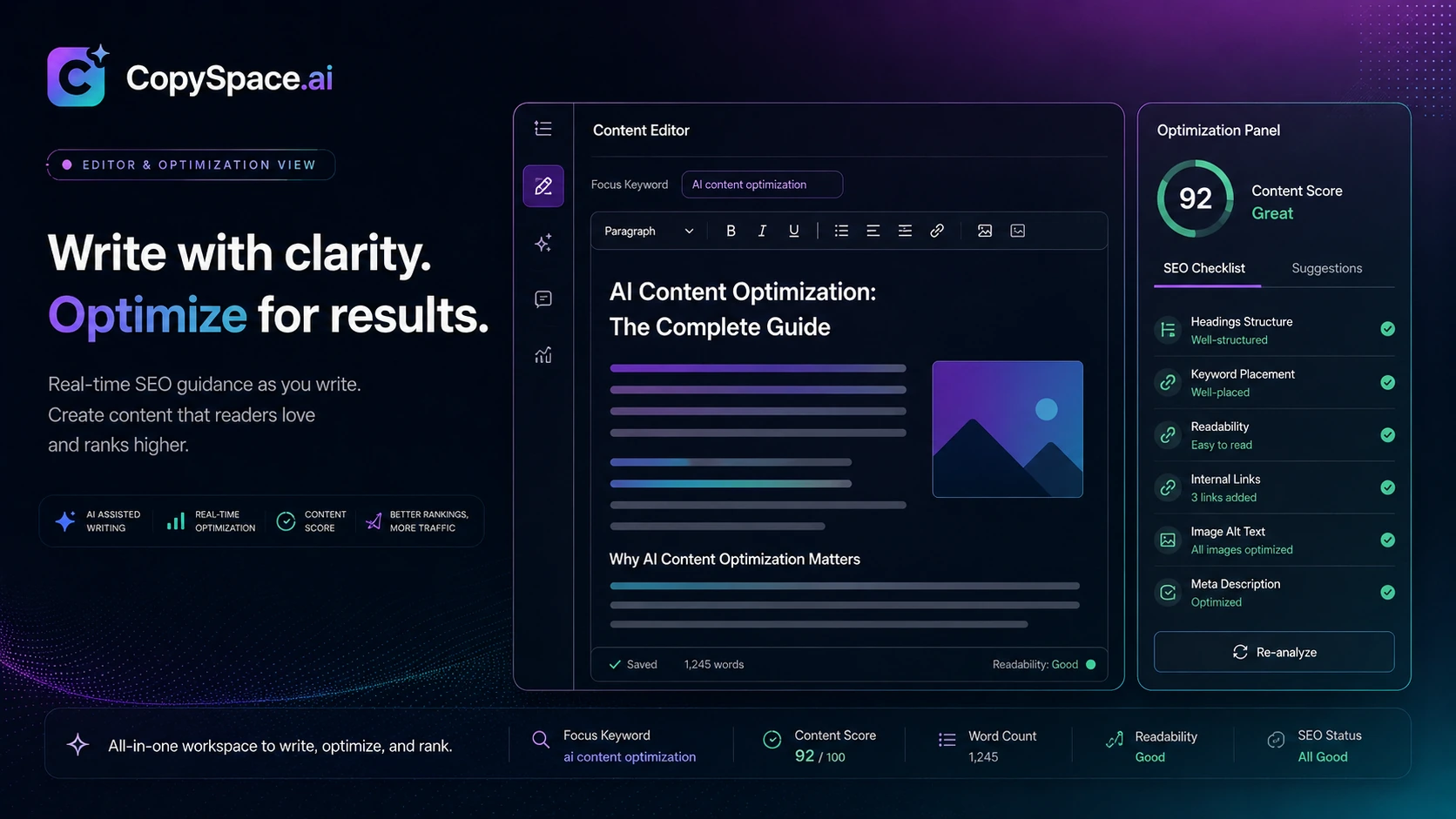 CopySpace.ai: review snapshot, showing SEO workflow fit, pricing checks, editing needs, and alternative decision points