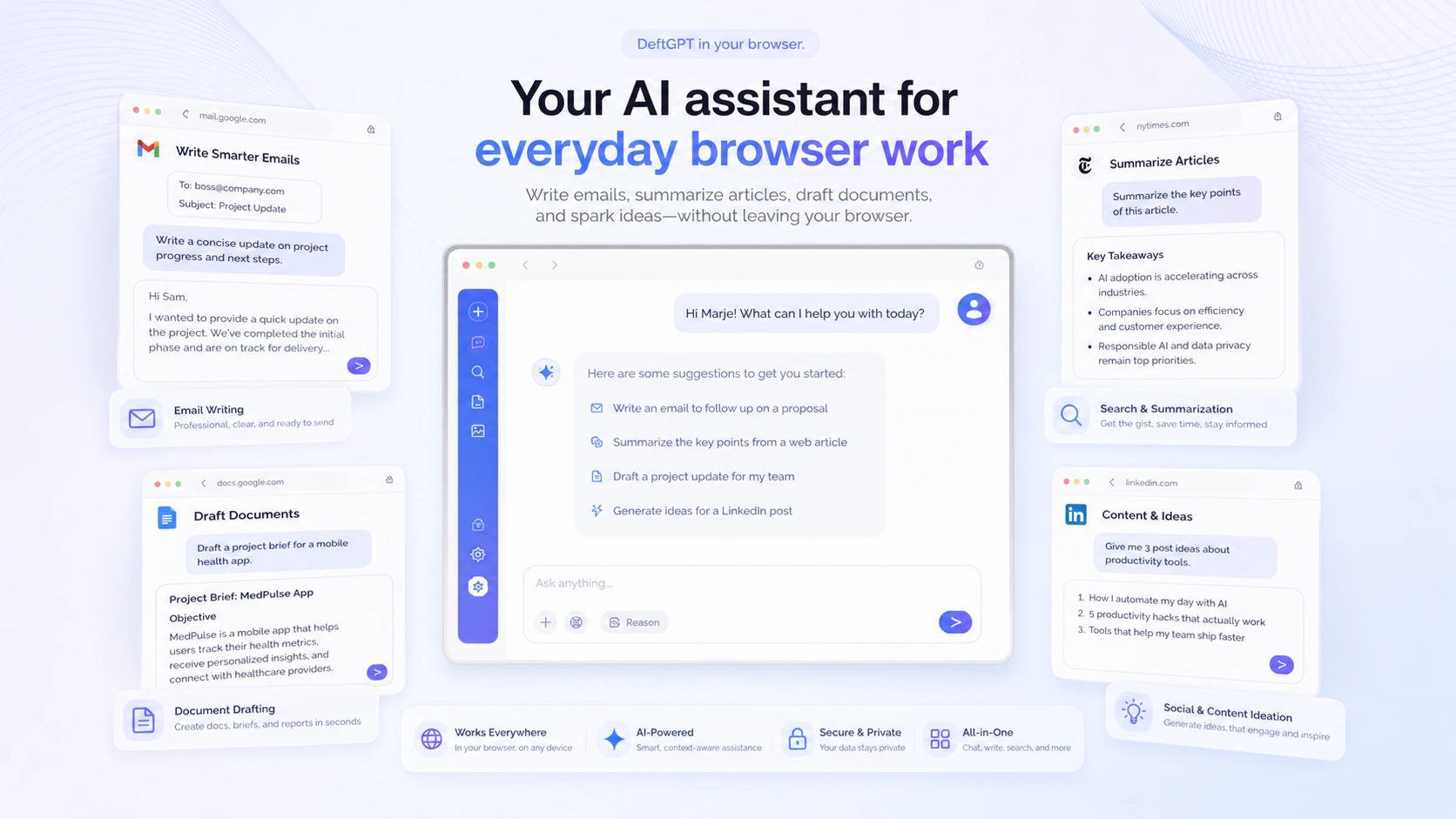 DeftGPT: review snapshot, showing browser workflow fit, credit-based pricing, and buyer checkpoints