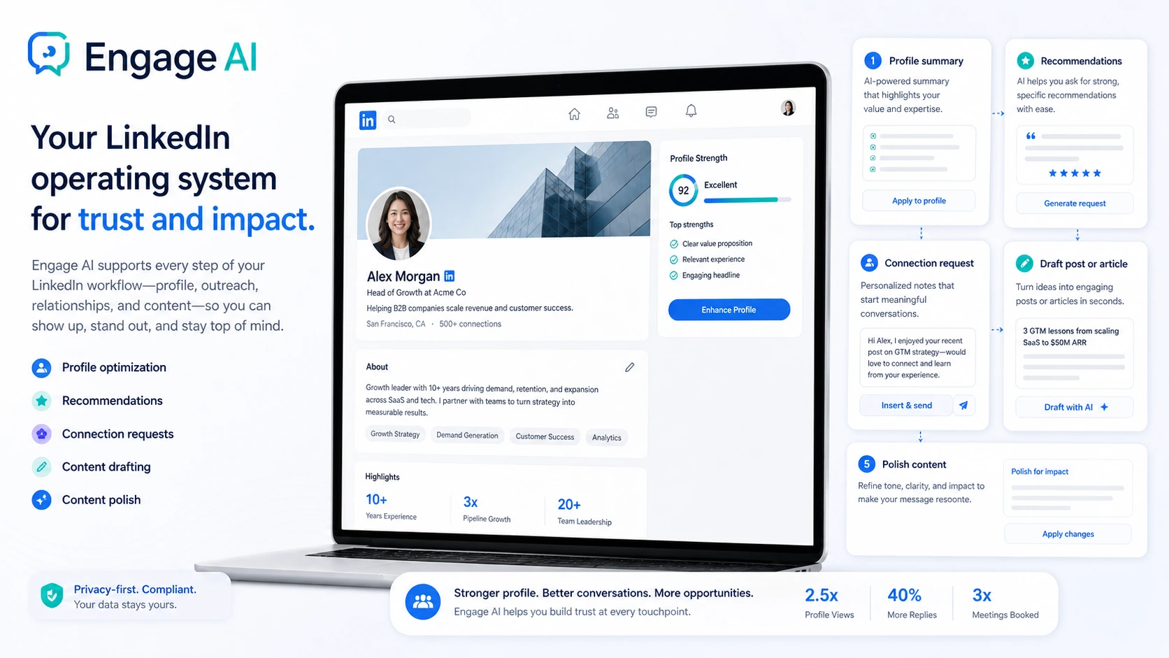 Engage AI: buyer checklist, showing comment quality, prospect monitoring limits, billing checks, and refund verification