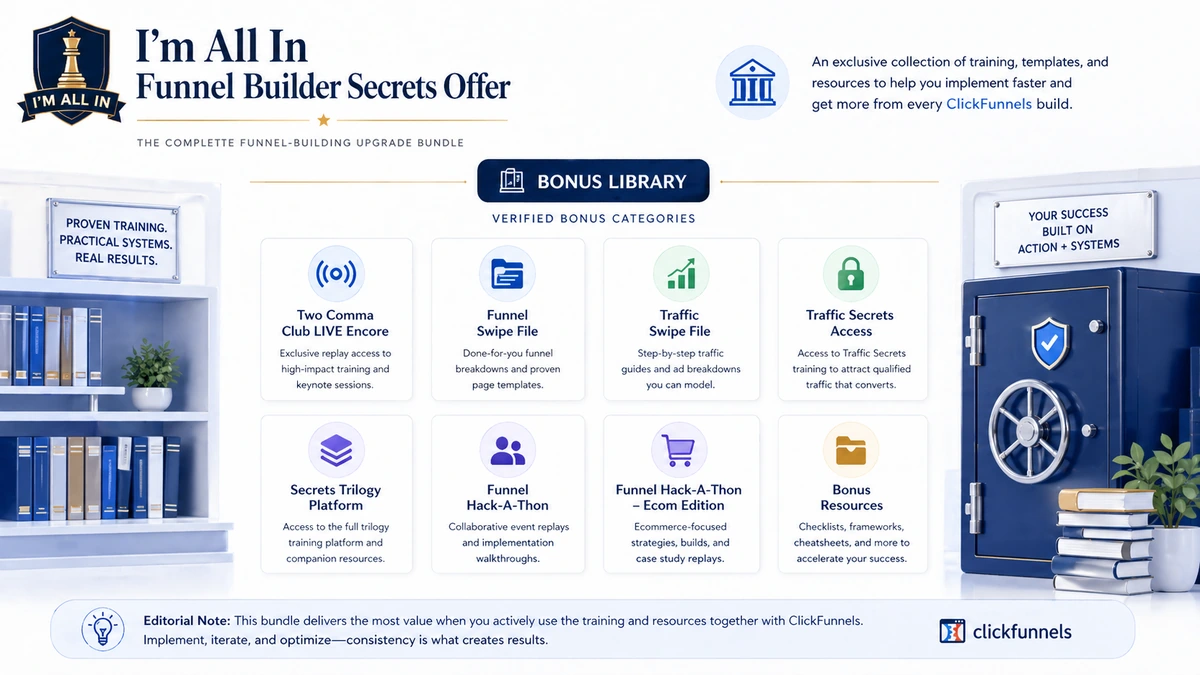 Funnel Builder Secrets: review snapshot, showing package fit, implementation readiness, pricing path, and buyer caution points