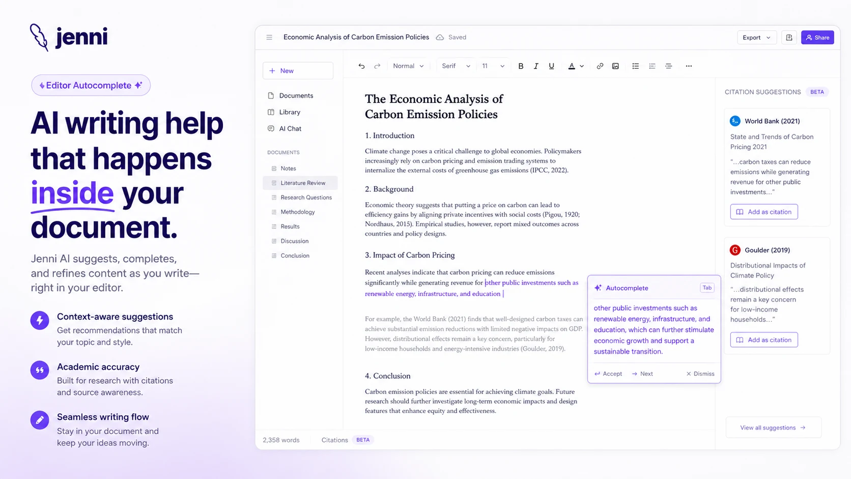 Jenni AI: review snapshot, showing academic writing fit, pricing checks, citation workflow, and buyer risk points