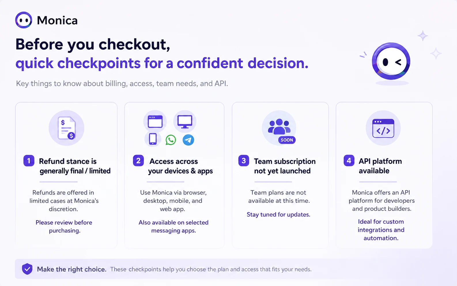 Monica: alternatives map, showing when buyers should compare browser assistants, ChatGPT extensions, and narrower productivity tools