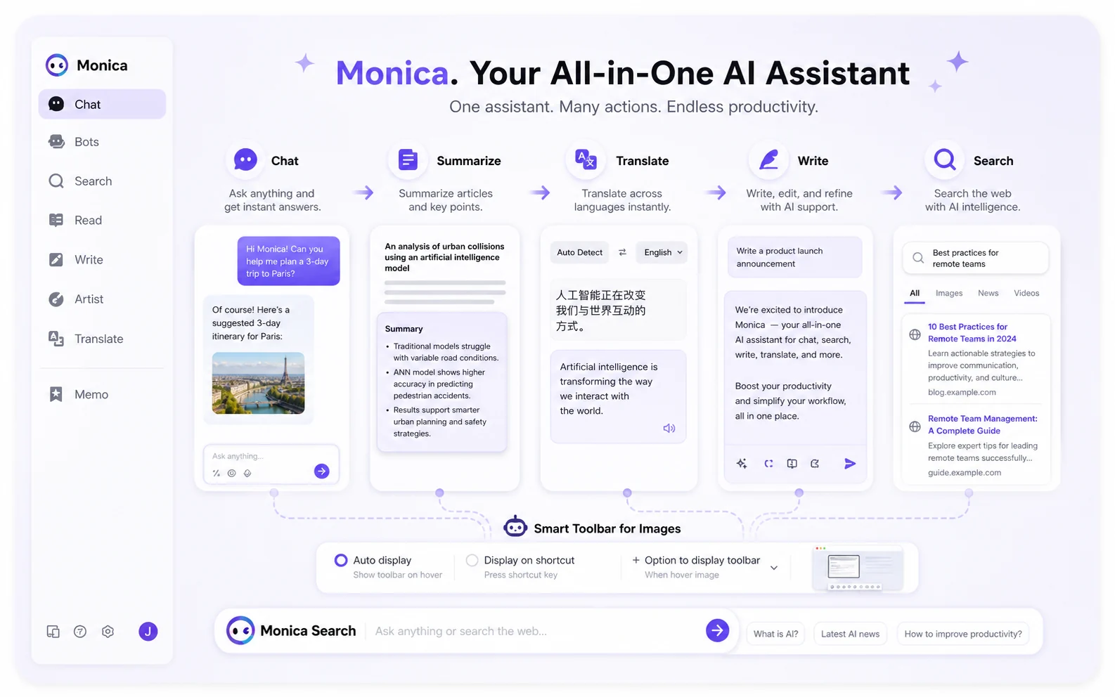 Monica review visual
