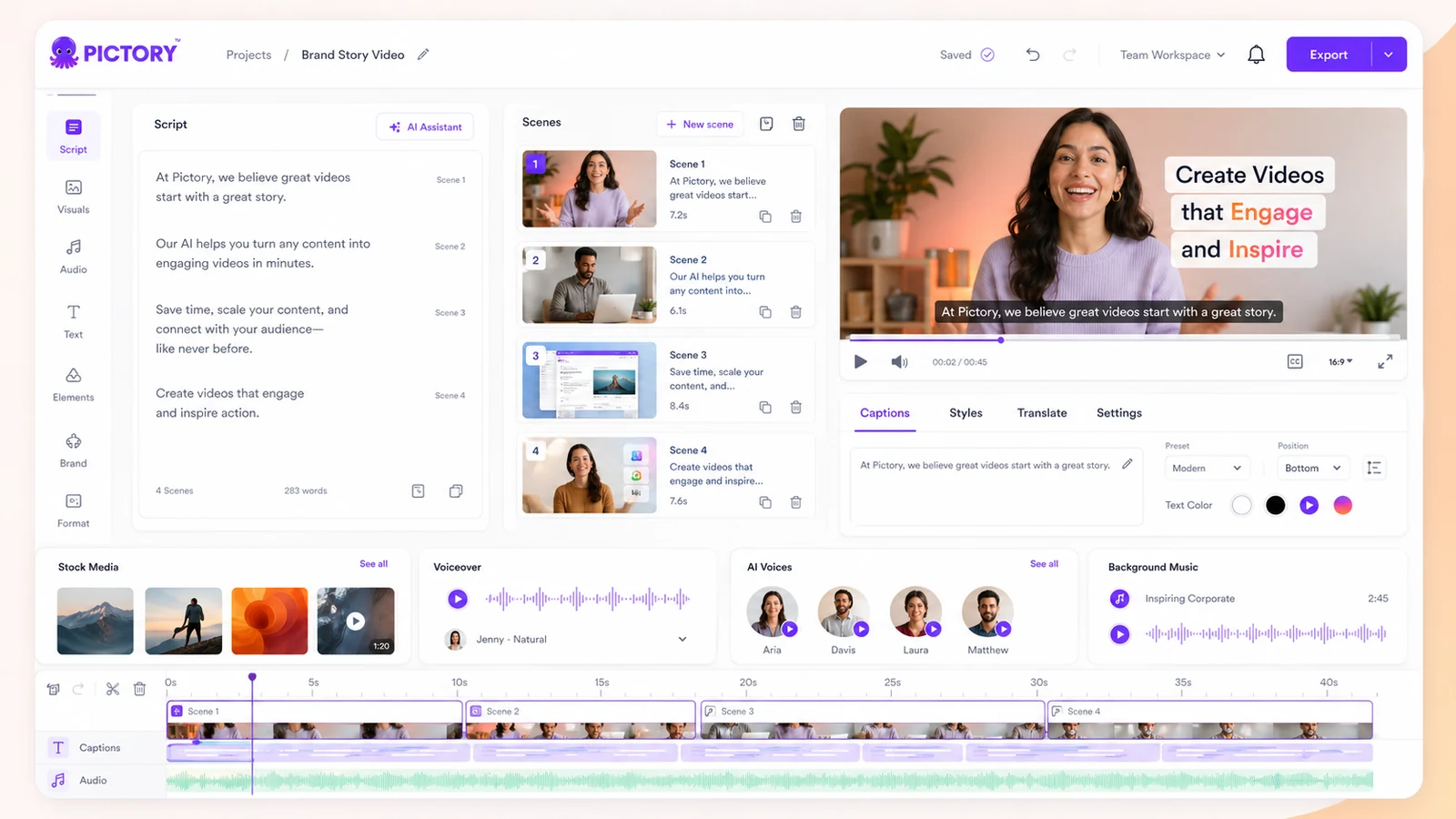 Pictory: review snapshot, showing trial value, video minutes, AI credits, and repurposing fit for buyers