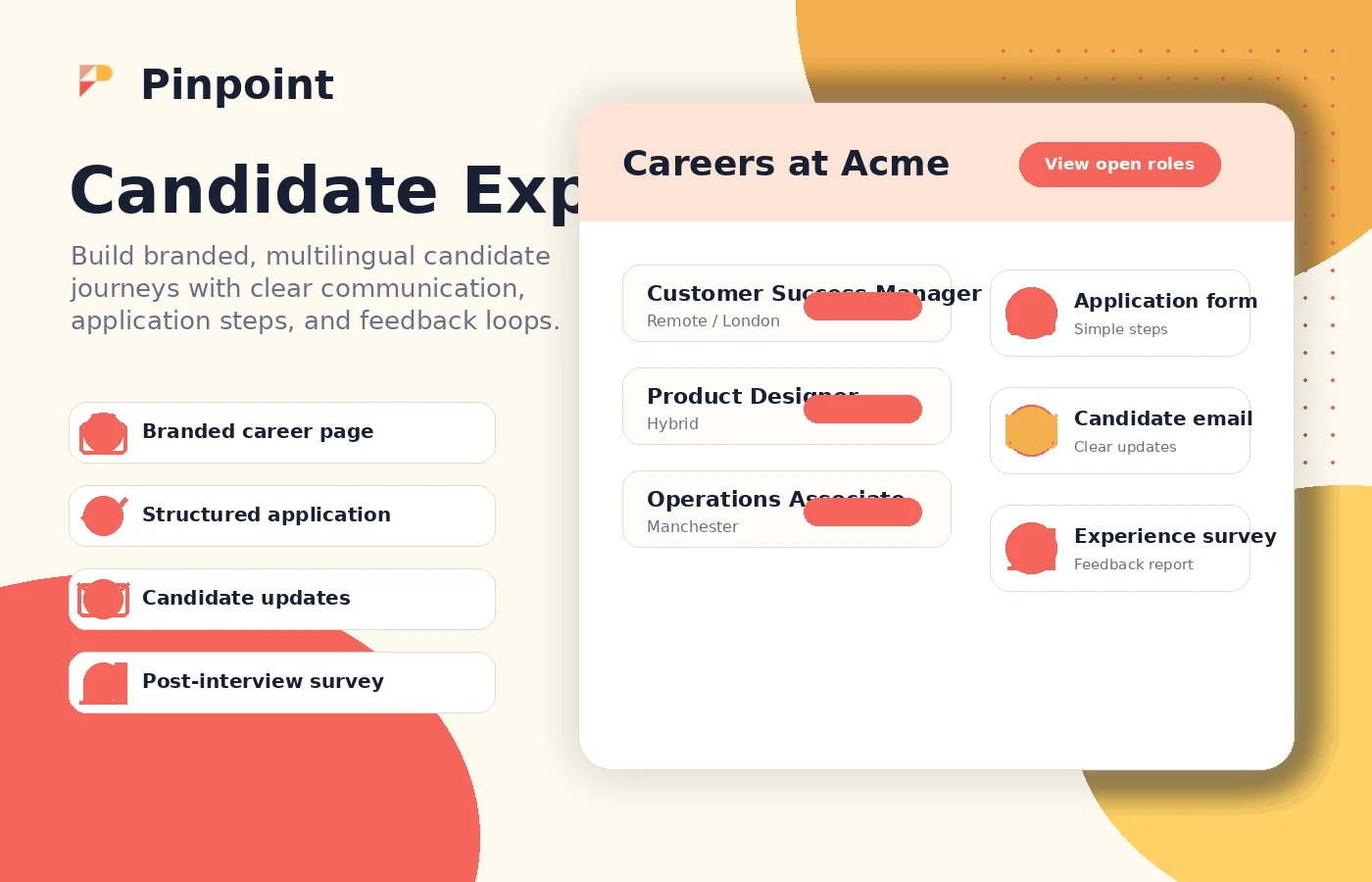 Pinpoint: alternatives map, showing Greenhouse, Workable, Lever, and Zoho Recruit as ATS comparison routes
