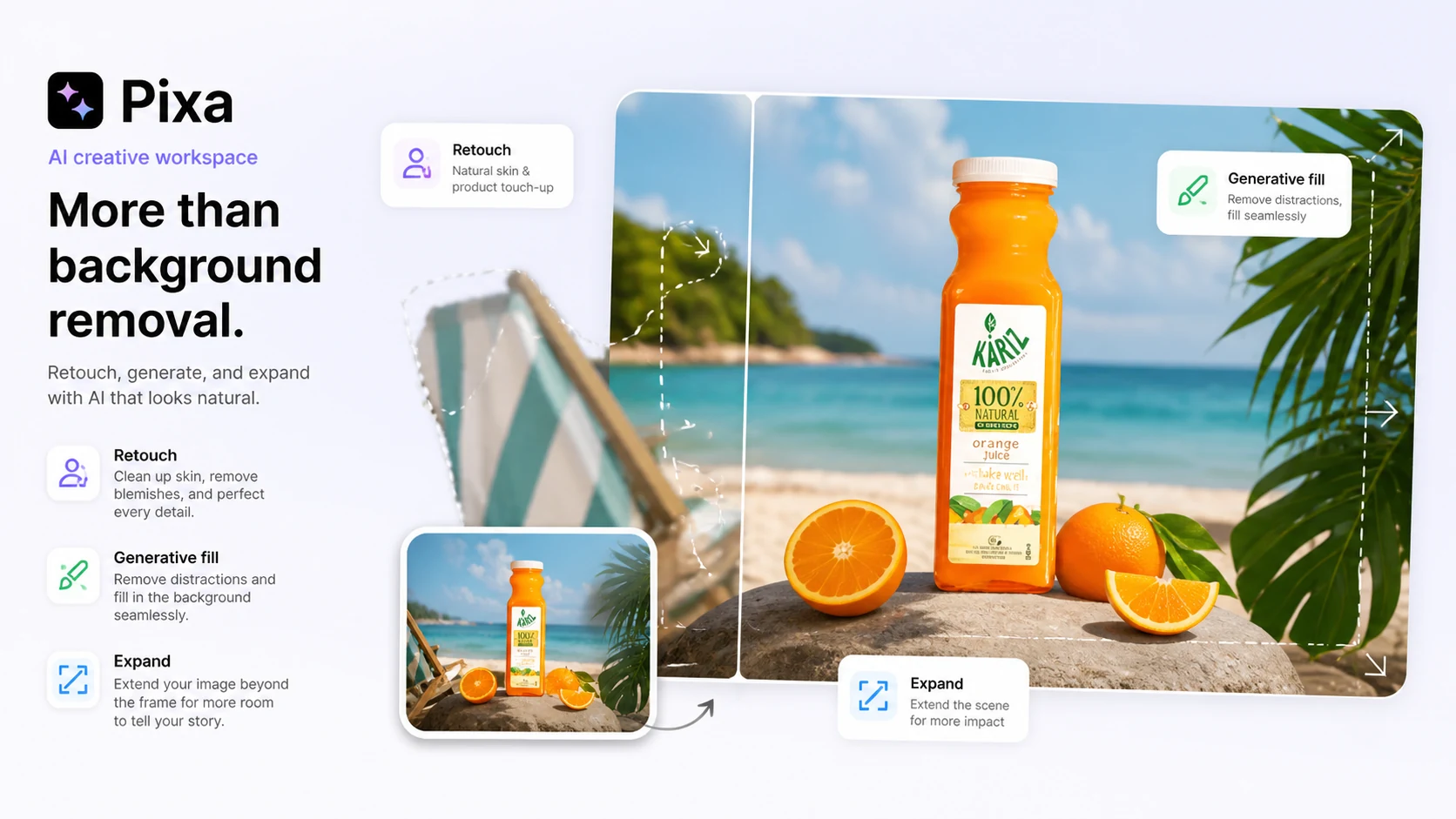Pixa: alternatives map, showing ecommerce product-photo tools, AI image generators, and adjacent design workflow routes