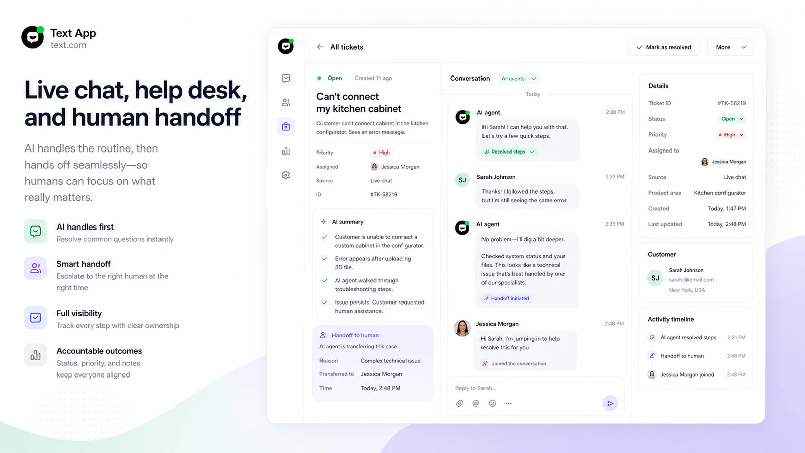 Text App: alternatives map, showing Chatbase, Chaindesk, Droxy, and broader customer service platforms by workflow fit