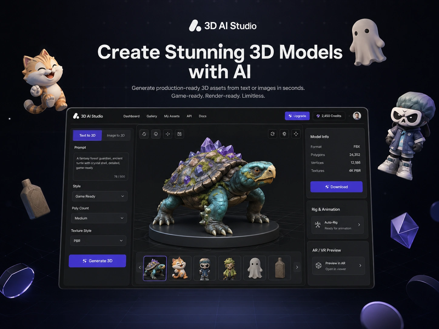 3D AI Studio hero