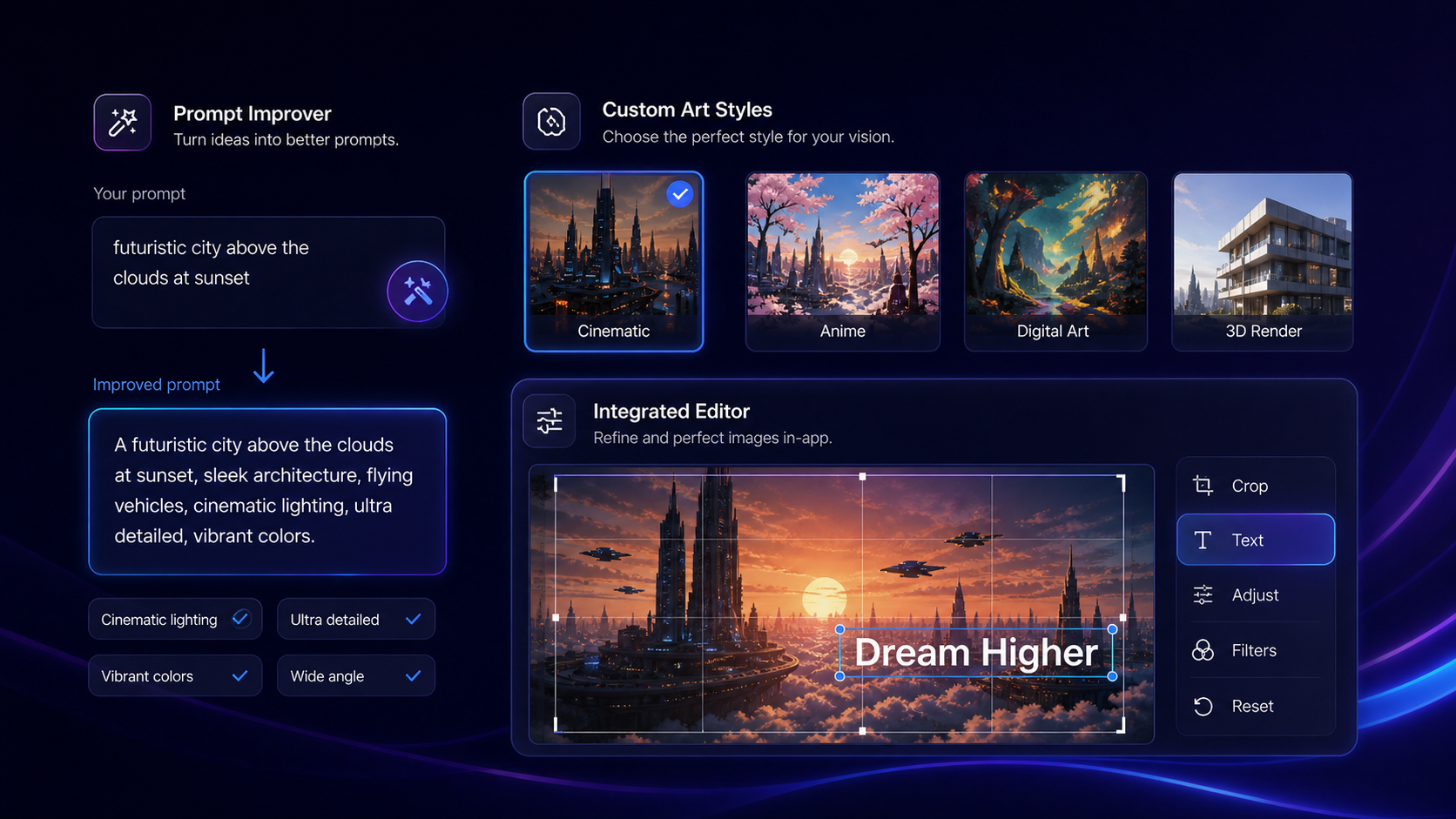 DrawThis: style and prompt controls, showing how a buyer compares creative direction before generating images