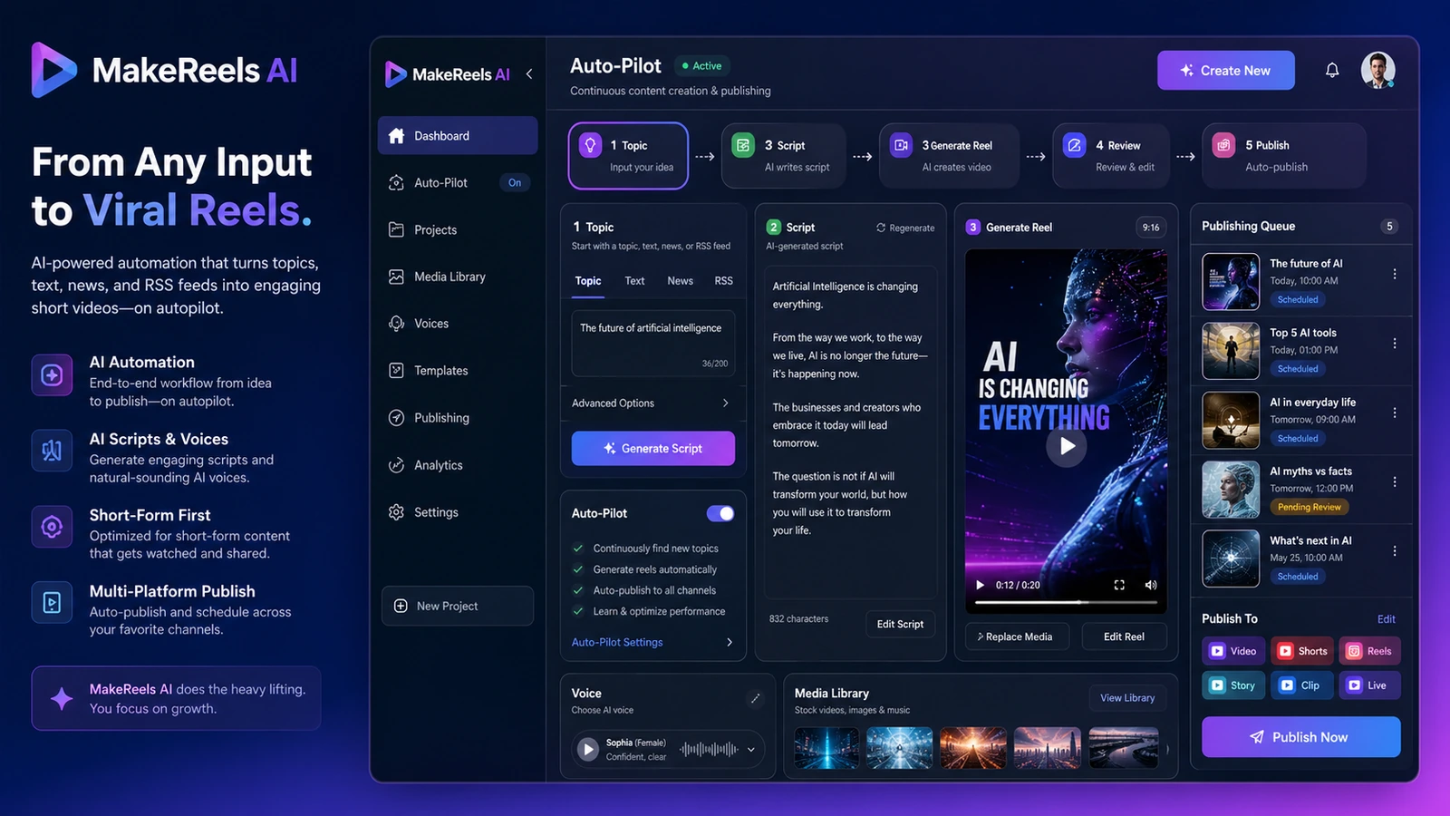 MakeReels AI hero
