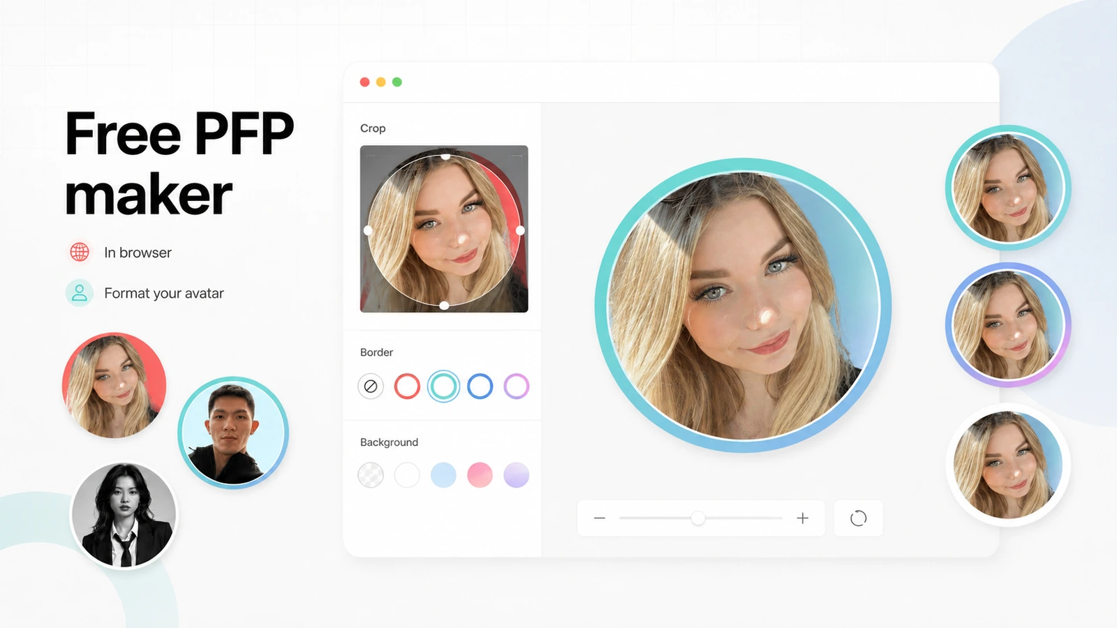 Profile Picture AI: free PFP maker, showing how a buyer formats a profile image without paid generation